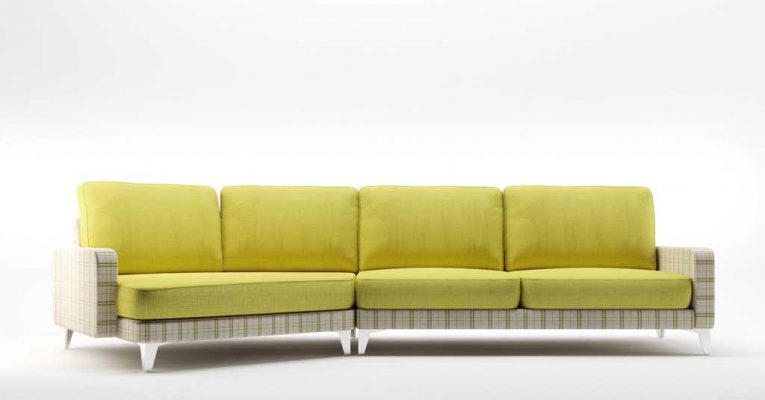 Ali SemiCouch Sofa(Cast Citrus, Simplicity Garden)